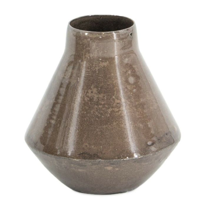 Vaasje metaal brown marble