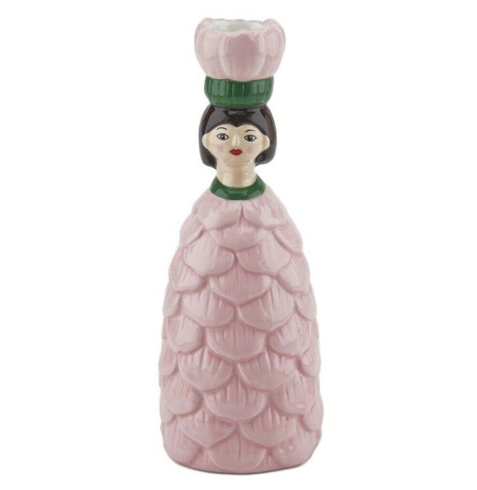 Kaarsenstandaard vrouw bloem