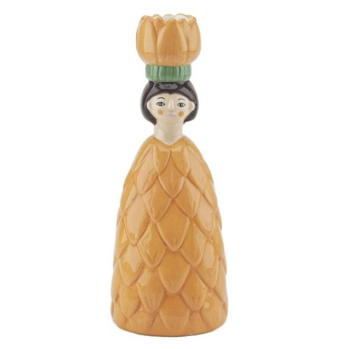 Kaarsenstandaard vrouw bloem