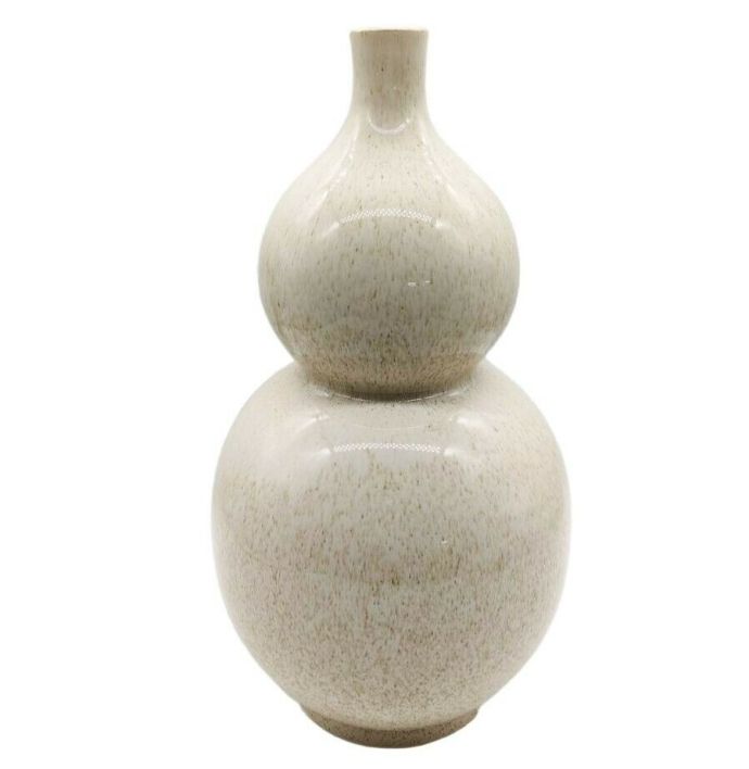 Aardewerk vaas bubbles beige