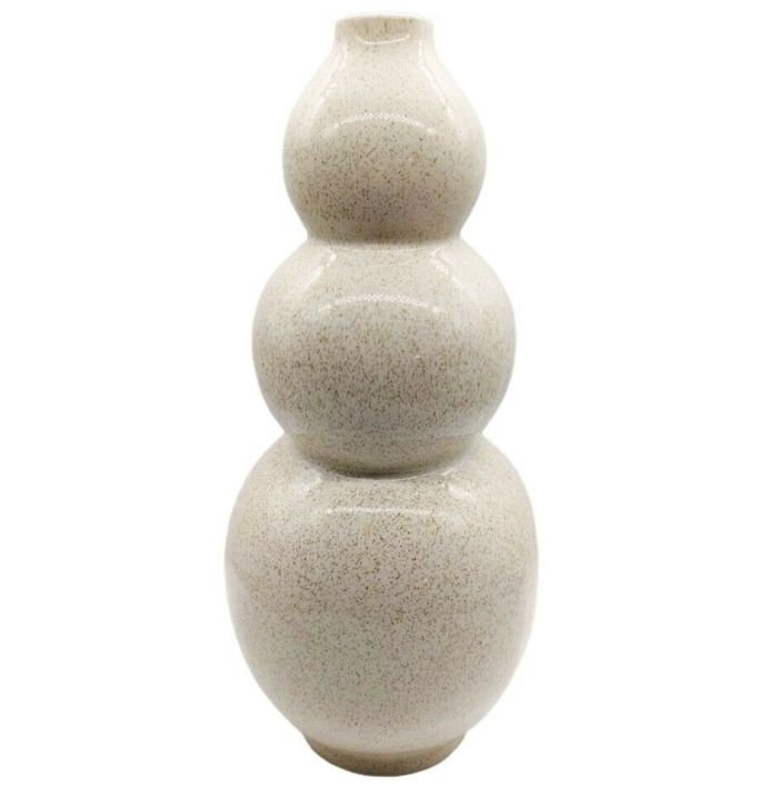 Aardewerk vaas bubbles beige