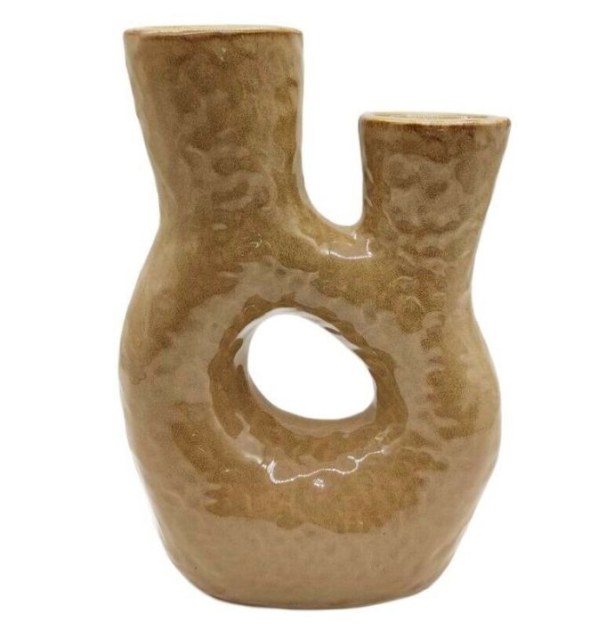 Aardewerk tulpenvaas taupe