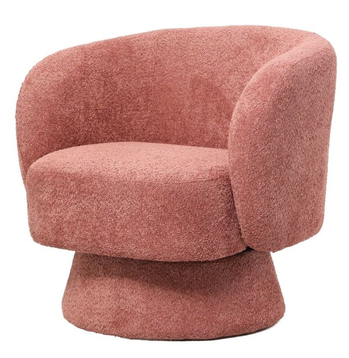 Draaifauteuil Esmee in teddy pink
