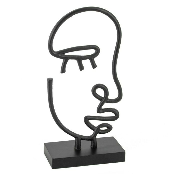 Decoratie beeld gezicht lijn zwart