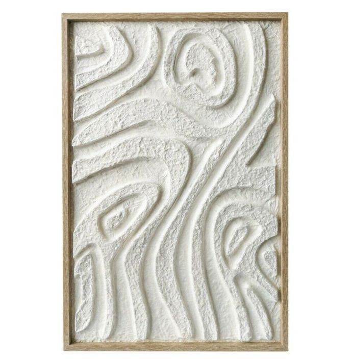 Schilderij abstract organic off-white