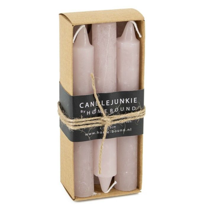 Candle Junkie doosje dinerkaarsen lila