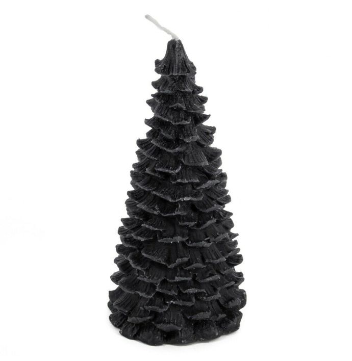 Kaars kerstboom rustiek zwart 