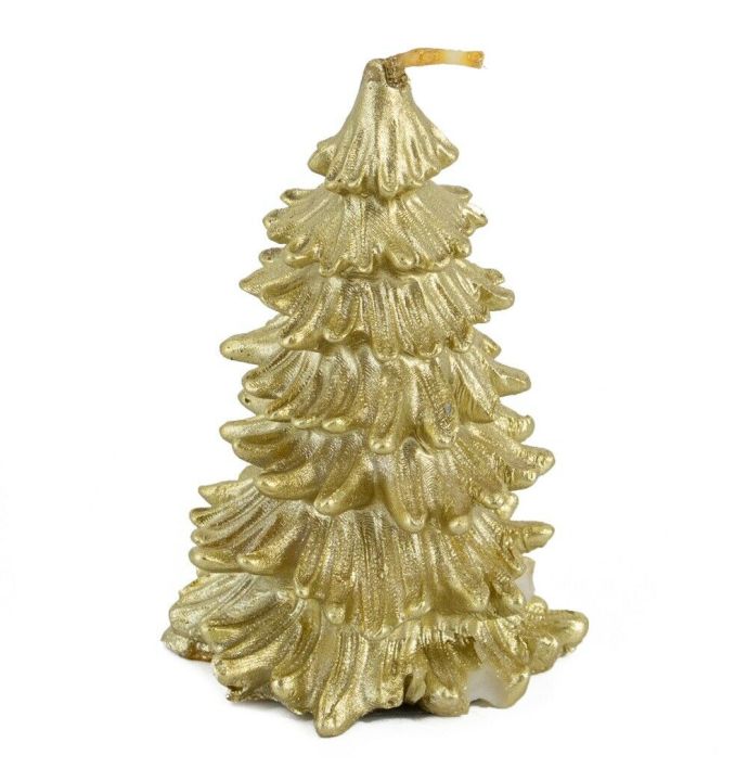 Kaars kerstboom rustiek goud