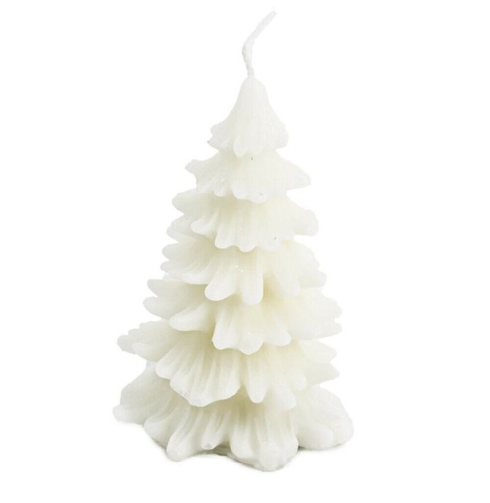 Kaars kerstboom rustiek wit