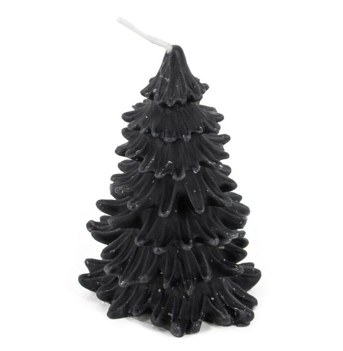 Kaars kerstboom rustiek zwart