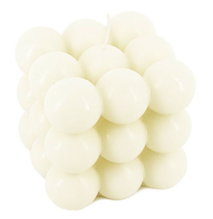 Kaars bubbel cube wit