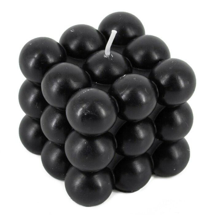 Kaars bubbel cube zwart