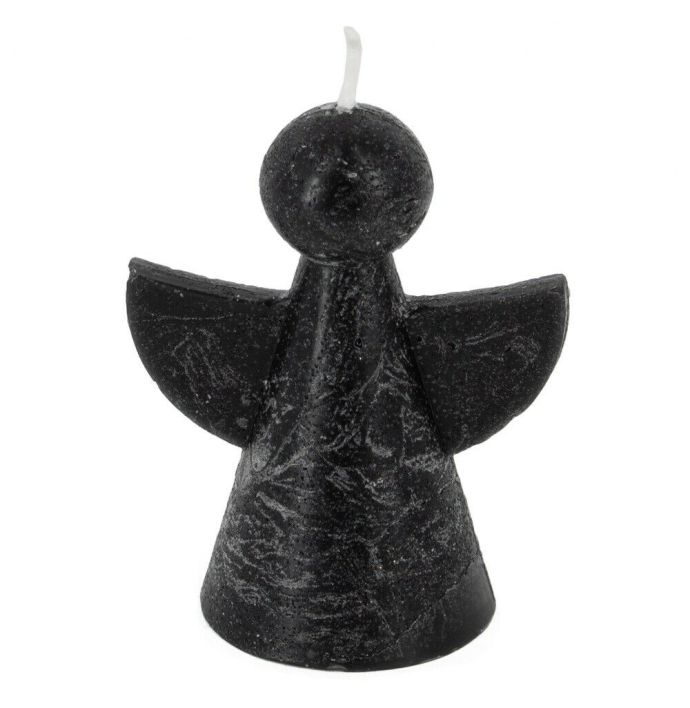 Kaars engeltje zwart