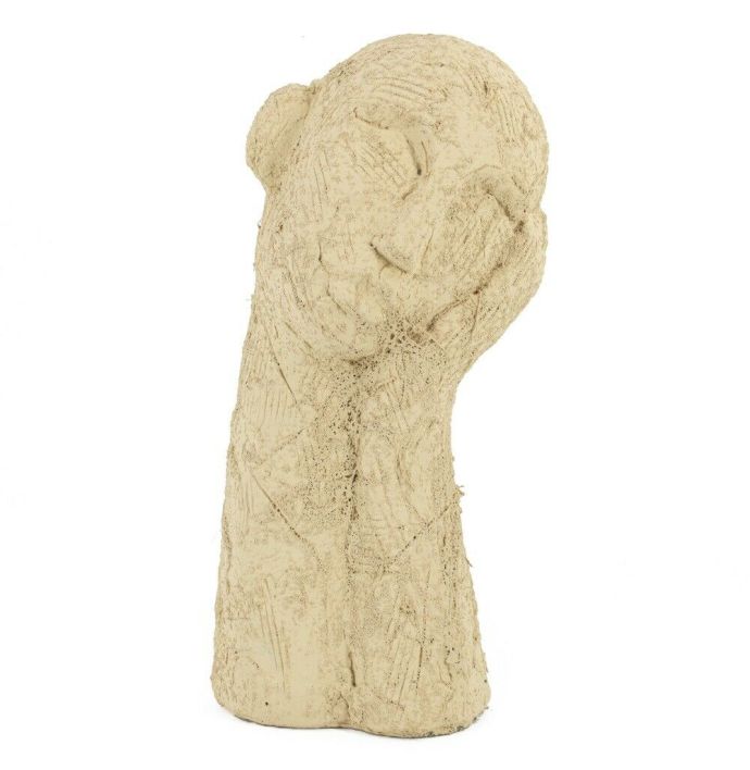 Aardewerk beeldje denker rustique