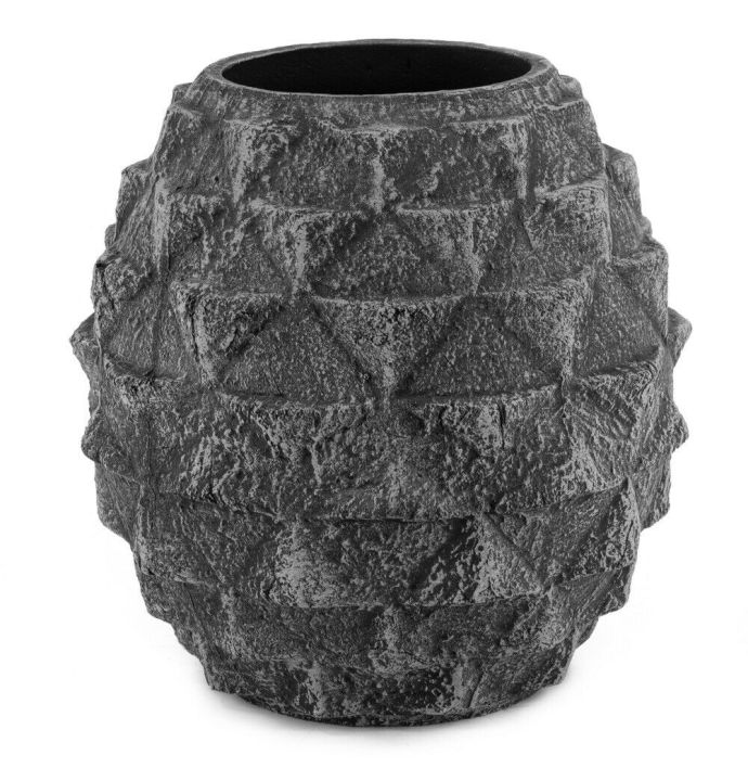Aardewerk vaas antraciet