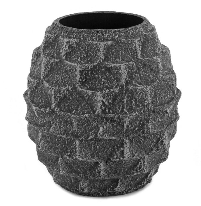 Aardewerk vaas antraciet