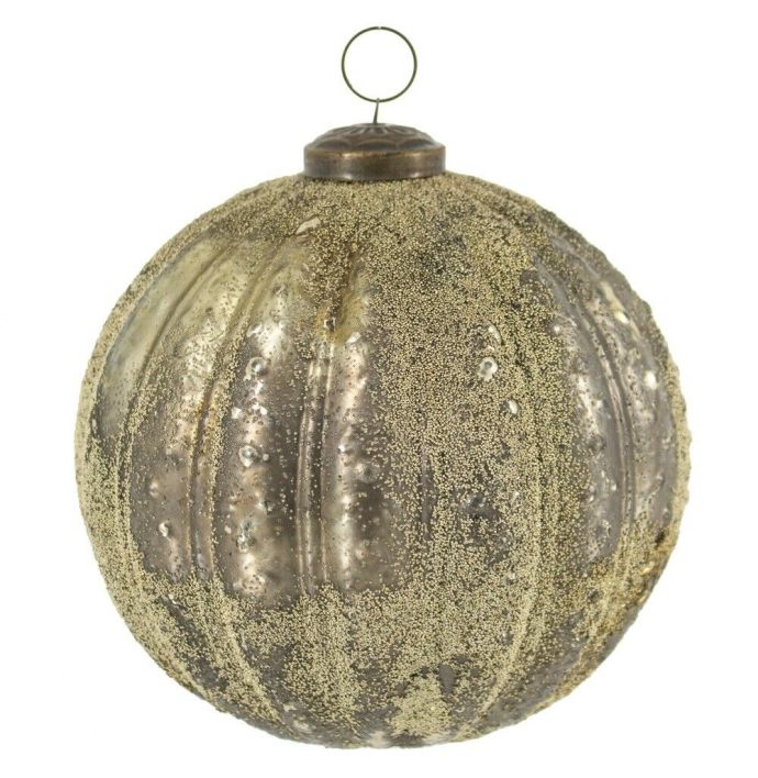 Glazen kerstbal gold sprinkle