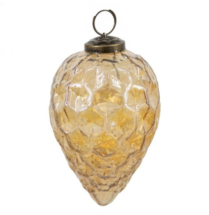 Kerstbal glas oil gold