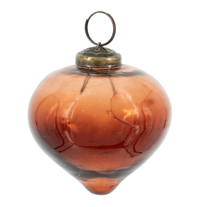 Kerstbal glas amber