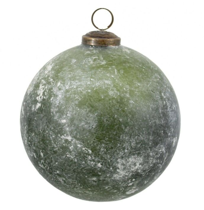 Kerstbal glas matt green 