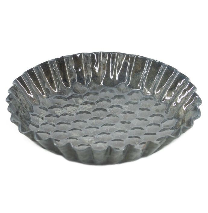 Schaaltje metaal honeycomb blue