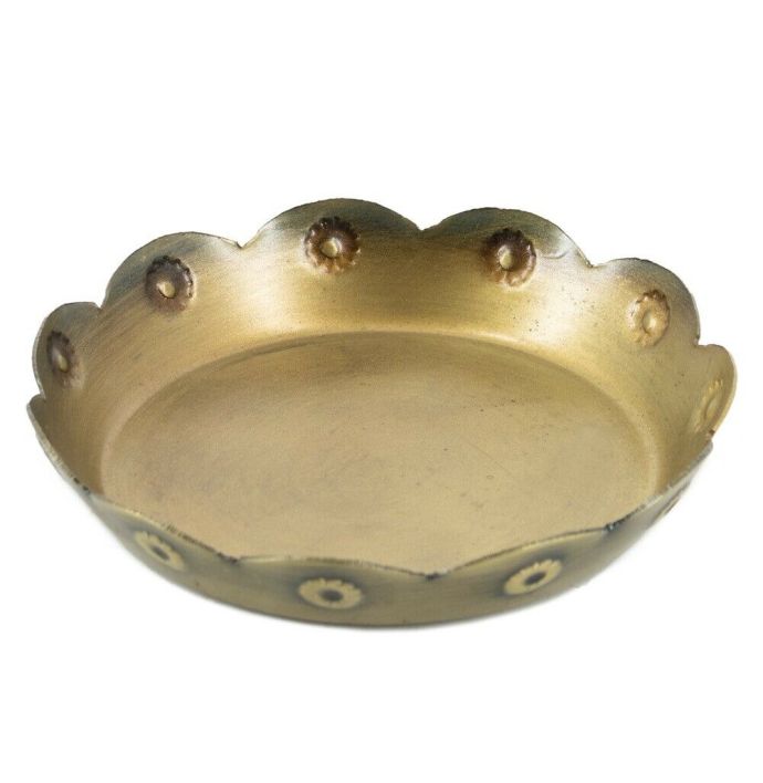 Metalen schaaltje bloem goud