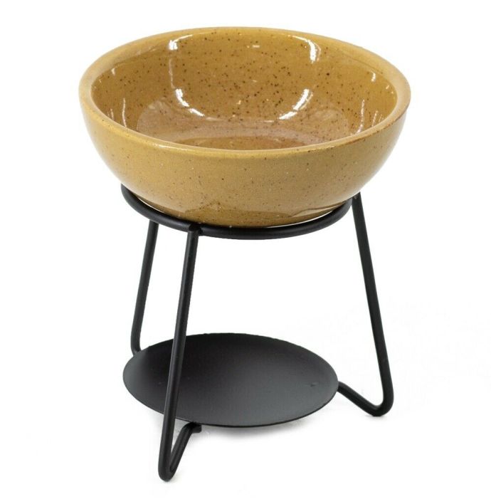 Geurbrander bowl keramiek oker