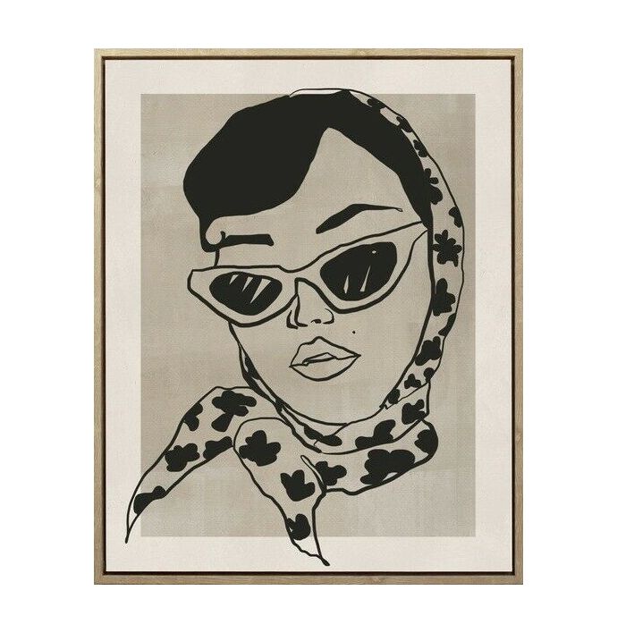 Schilderij retro vrouw