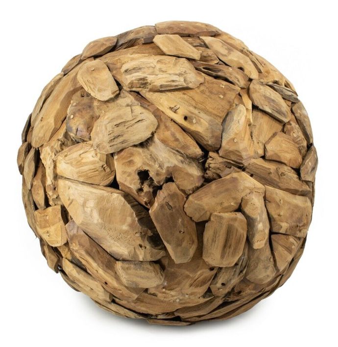 Houten decoratie bal teak