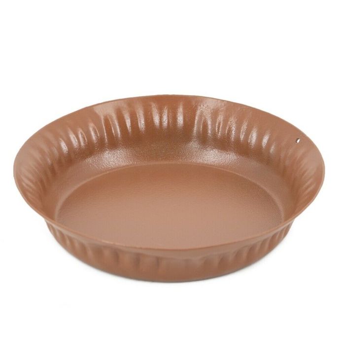 Metalen schaaltje ribbel brique