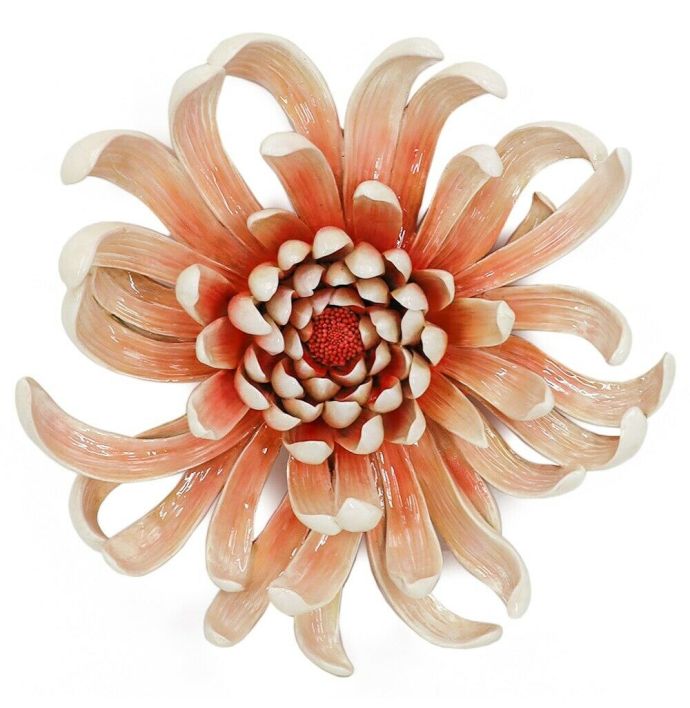 Wanddecoratie bloem peach