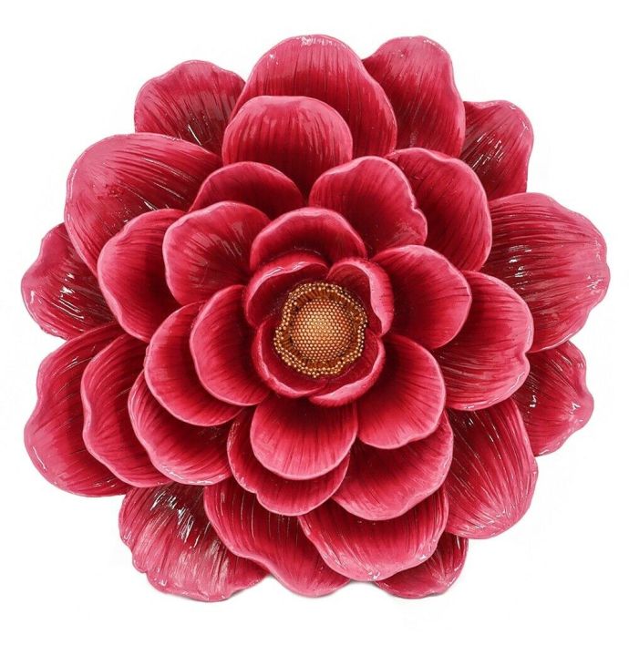 Wanddecoratie bloem rood