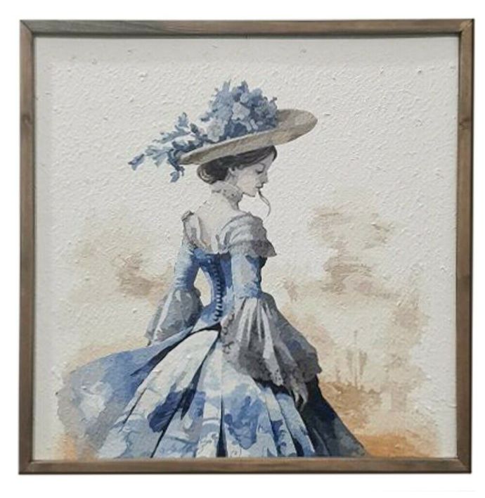 Schilderij vrouw blauw