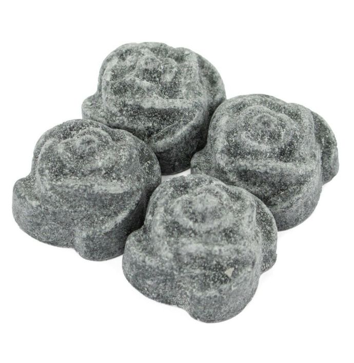 Organza zakje met 4x amberblokje roos ´Black Musk´