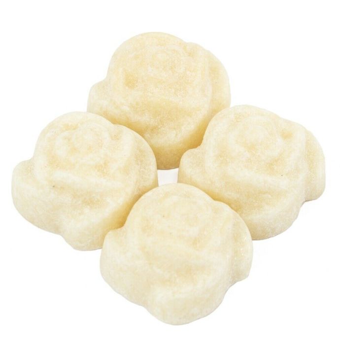 Organza zakje met 4x amberblokje roos ´Sultan´