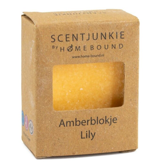 Amberblok in doosje ´Lily´