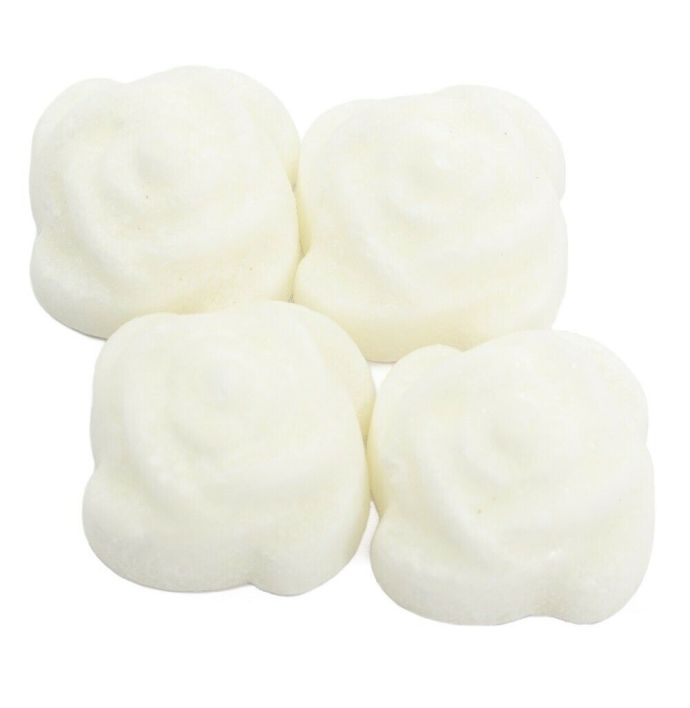 Organza zakje met 4x amberblokje roos 'Fresh cotton'