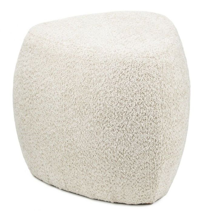 Poef organisch Jade in bouclé zand