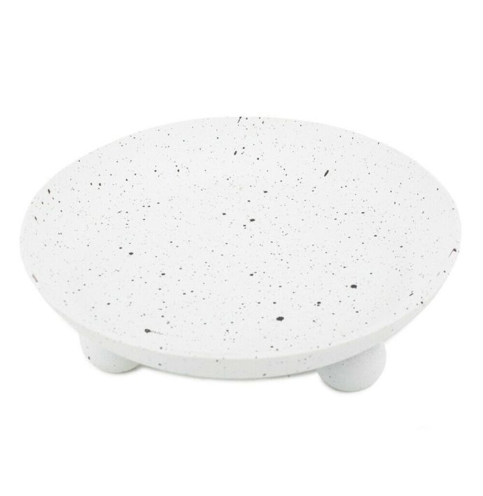 Metalen plateau white dots