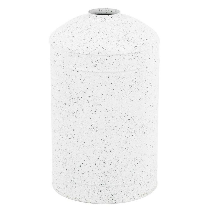 Metalen vaas white dots