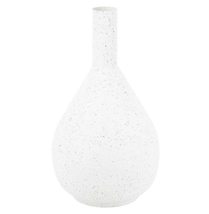 Metalen ornament vaas white dots