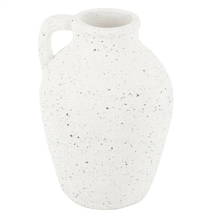 Aardewerk vaas met oor naturel