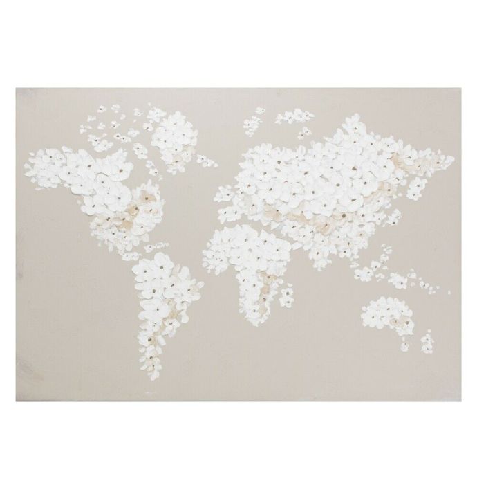 Schilderij wereldkaart 3D