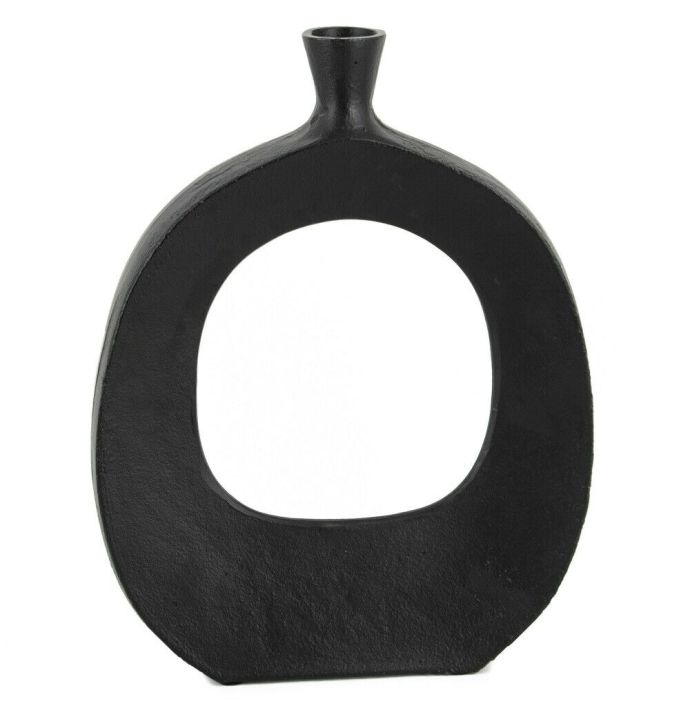 Vaas metaal donut zwart