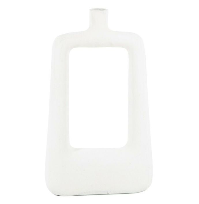 Vaas metaal opening wit