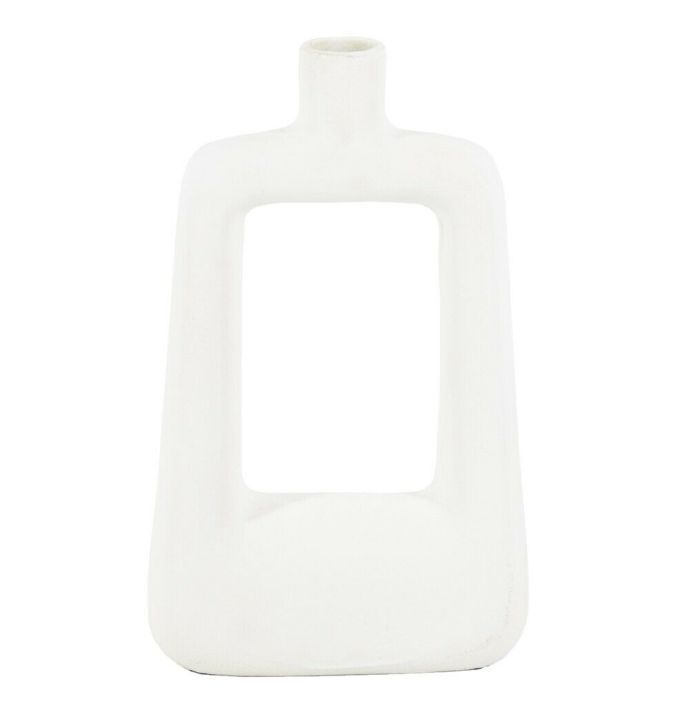 Vaas metaal opening wit