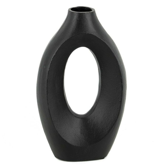 Vaas metaal donut zwart