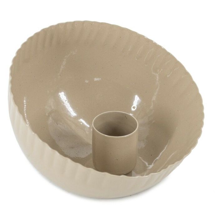 Kaarsenstandaard bowl beige