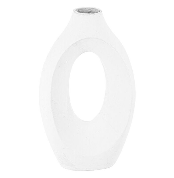 Vaas metaal donut wit