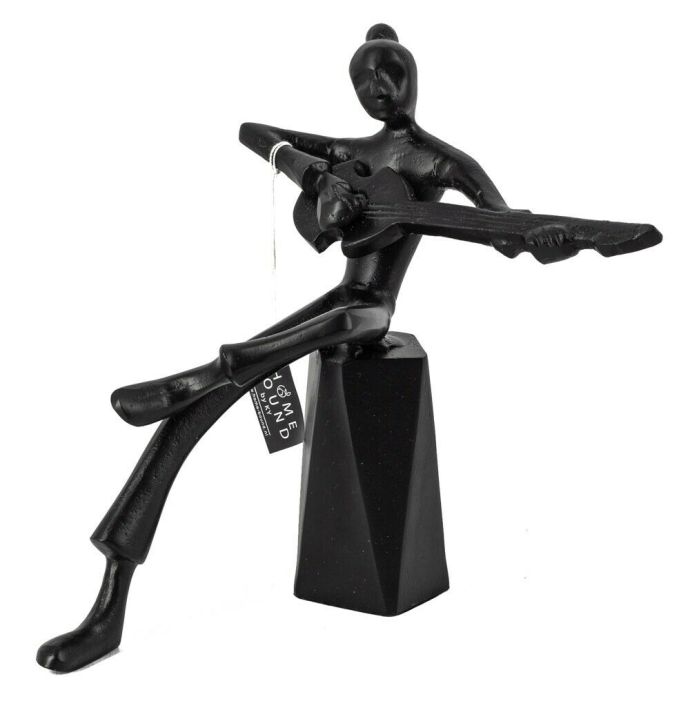 Decoratiebeeld metaal gitaar zwart